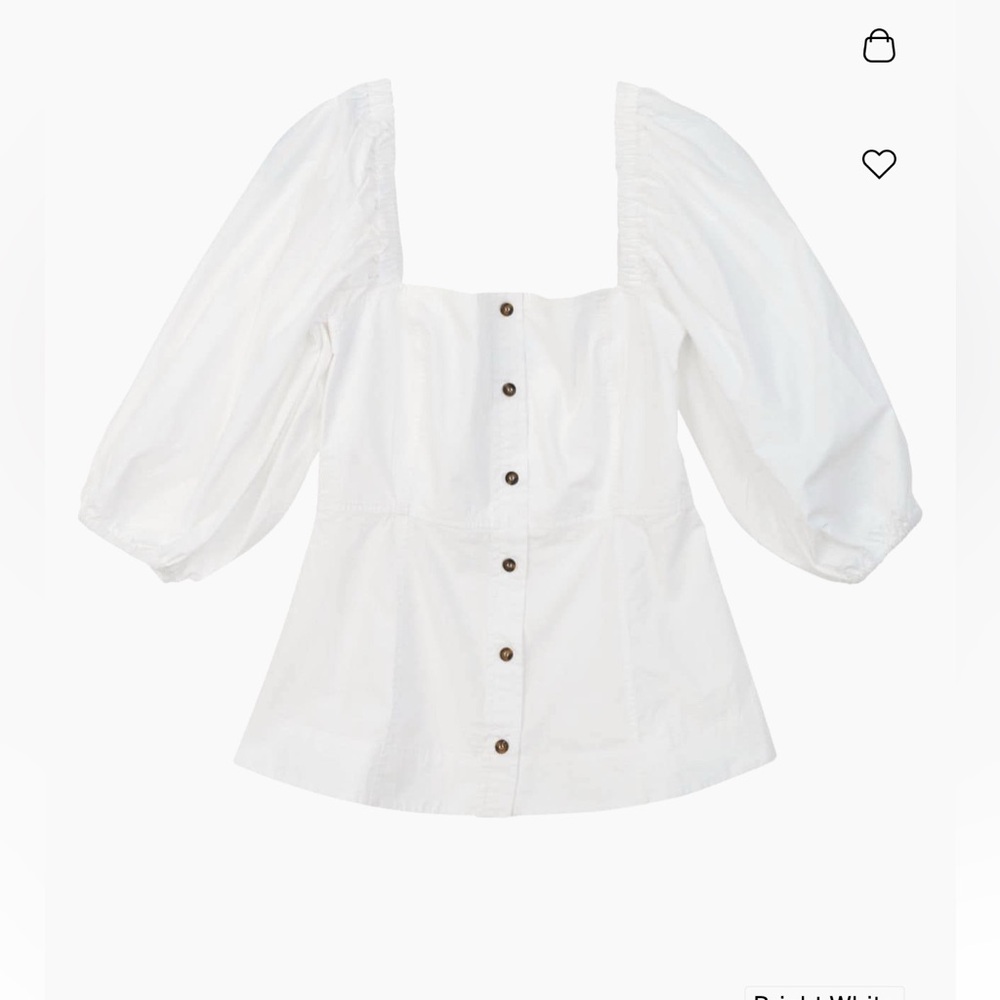 Women's White Button-Up Top
